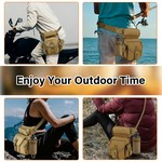 Topika Khaki Waterproof Thigh Bag Tactical Leg Bag with Bottle Holder