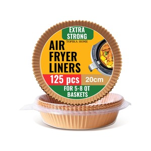 Topika Round Air Fryer Liners,125pcs Airfryer Liners Disposable for Frying