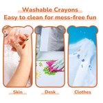 VSelect - 12 Colours Gel Crayons for Kids, Twistable, Non-Toxic, Washable