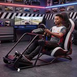 Topika Sim Racing Cockpit With Pedal Adjustable Fits Logitech &Thrustmaster