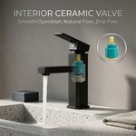Topika - Matte Black Bathroom Faucet, 1-Handle Waterfall Basin Tap