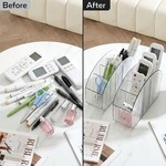 Topika - TV Remote Holder Organizer, 2pcs Clear 5-Compartment Remote Stand