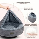 Topika Soft Dog Bed, Donut Round Calming Anti-Anxiety Dog Burrow Cave