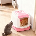 Topika Hooded Cat Litter Box with Litter Scoop, Fully Enclosed, Leak-Proof
