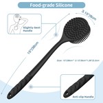 Topika - Back Scrubber for Shower, Black Silicone Body Scrubber with Handle