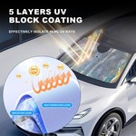 Topika Foldable Umbrella Car Windshield Sunshade with Bag -Black 140 x 79cm