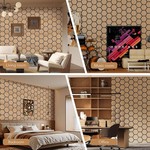 Topika 6pcs Teak 3D Honeycomb Wood Acoustic Panels For Home & Office Decor