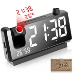 Topika 180 Projection Alarm Clock with Clear Time & Temperature Display