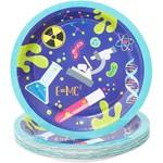 144pcs Science Party Supplies with Paper Party Plates Cups Napkins Cutlery
