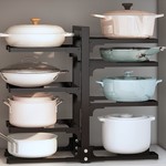 Topika - 8-Tier Pan Organiser Rack for Kitchen Adjustable Cabinet Storage