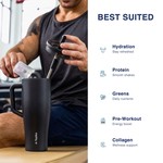 Topika - Leakproof Tumbler With Handle And Straw, 1200ml Car Cup, Black