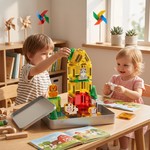 Topika Kids Mini Magnetic Tiles Travel Building Set with Metal Tin Box