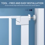 No-Damage Install Wide Walk-Through Baby/Pet Gate, Auto-Close