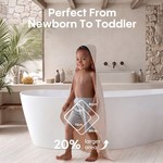 Topika 2 Pack Hooded Baby Bath Towels, Cotton Muslin Baby Towel Set