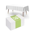 Topika 10pcs Rectangle Table Cloth Disposable White Tablecloth for party