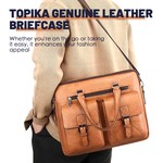 Topika-Waterproof Leather Laptop Bag for Men - Computer Bag