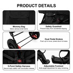 Double Stroller for Infants & Toddlers, Compact Foldable Design