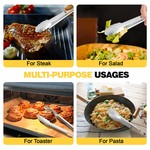Topika Food Tongs,Serving Tongs For Kitchen,Metal Tongs For Cooking 3pcs