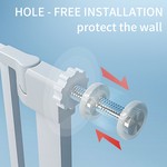No-Damage Install Wide Walk-Through Baby/Pet Gate, Auto-Close