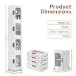 Topika Slim Bathroom Storage Cabinet, Narrow Storage Organiser With Wheels