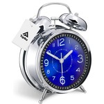 Topika Battery Powered Twin Bell Alarm Clock, Loud Ring Retro Metal Clock