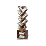 Topika 6 Tier Tree Bookshelf with Storage Cabinet, Space Saving Bookcase