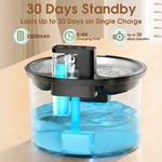 Topika Battery Operated Pet Water Fountain 3L Cordless Pet Water Feeder