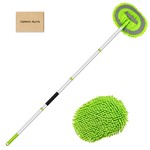 Topika Car Wash Brush Kit with Long Handle, Chenille Mitt, Mop & Extra Head