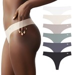 Lekkon Women Thong Panties Invisible Silk Feel UltraLight Ladies Underwear