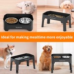 Topikapets - Adjustable Elevated Dog Bowls with Lick Plate & 2x 1.2L Bowls