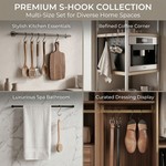 Topika - S Hooks For Hanging 40pcs, Stainless Steel Mixed Sizes