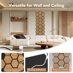 Topika 6pcs Teak 3D Honeycomb Wood Acoustic Panels For Home & Office Decor