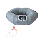 Topika 2-in-1 Cat Tunnel Bed with Hanging Ball Interactive Cat Toy for Cats