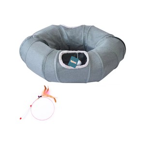 Topika 2-in-1 Cat Tunnel Bed with Hanging Ball Interactive Cat Toy for Cats