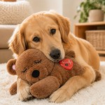 Topika Heartbeat Plush Toy Bear, Soft Calming Pet Companion