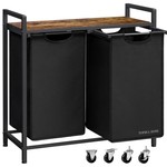 Topika 135L Laundry Sorter with Removable 2 or 3 Hampers, Rolling