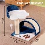 Topika Cat Tree Tower, Play House for Kittens with Scratcher Pole & Tree