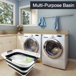 Topika Collapsible Laundry Basket & Washing Tub, 45L Foldable Basin blue