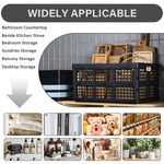Topika Collapsible Crate 3 Piece Plastic Storage Bins for Garage & Home