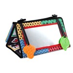 Baby Mirror Infant Toys with Crinkle Cloth Book and Teether 3 IN 1 Set