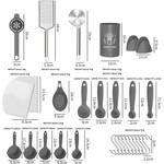 Topika - Silicone Kitchen Utensils Set 44-piece with Wooden Handles & Holder