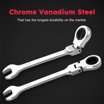 Topika - 14 Pieces Flexible Ratchet Wrench Set 6-19mm, Metric Gear Spanner Kit