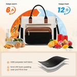 Topika Large Capacity Lunch Cooler Bag Tote Lunch Bag &Compartment Design