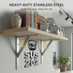 Topika Floating Shelves Brackets Stainless Steel Concealed Support 8Pcs Set