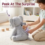 5-in-1 Plush Elephant Stuffed Animal Set, 4 Babies Tucked Inside