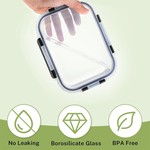 Topika 8pcs Borosilicate Glass Food Storage Containers With Airtight Lids