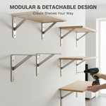 Topika Floating Shelves Brackets Stainless Steel Concealed Support 8Pcs Set