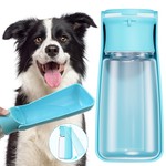 Topika 550ml 2-in-1 Foldable Dog Water Bottle, Leak-Proof Feeder