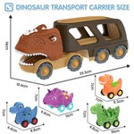 Topika Dinosaur Truck Toys for Kids, Friction Truck Set for 2-4 Toddlers