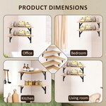 Topika Corner Floating Shelf, Brown solid Wood Wall Mounted Shelf